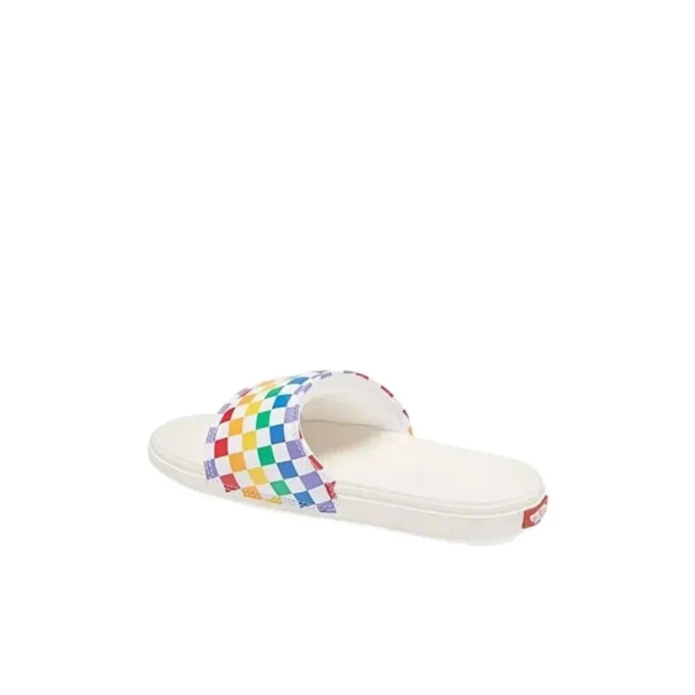 Vans La Costa VN0A5HTO196 Sandals Kids US 3 White Multi Check Slide JOBB1922